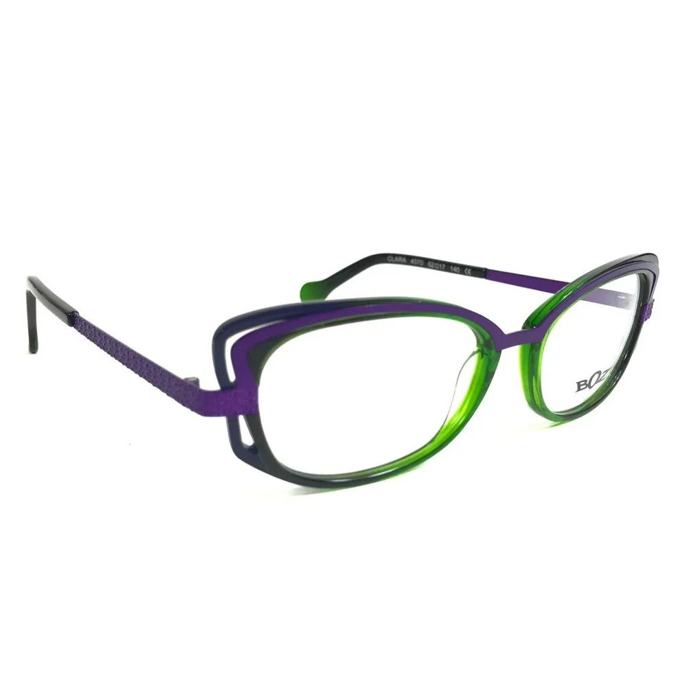 BOZ Eyeglasses Frames CLARA 4070 Clear Green Matte Purple Fade 52-17-140